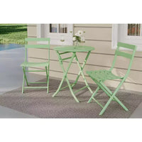 COZONY Ensemble bistro de terrasse pliant 3 pièces, table et chaises d'extérieur peu encombrantes avec cadre en métal robuste, mobilier résistant aux intempéries pour jardin et cour
