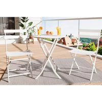 COZONY Ensemble bistro de terrasse pliant 3 pièces, table et chaises d'extérieur peu encombrantes avec cadre en métal robuste, mobilier résistant aux intempéries pour jardin et cour