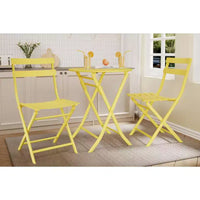 COZONY Ensemble bistro de terrasse pliant 3 pièces, table et chaises d'extérieur peu encombrantes avec cadre en métal robuste, mobilier résistant aux intempéries pour jardin et cour