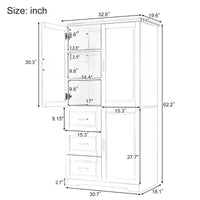Meuble de rangement de salle de bain autoportant moderne GDFStudio Sienna en bois avec trois tiroirs et une étagère réglable