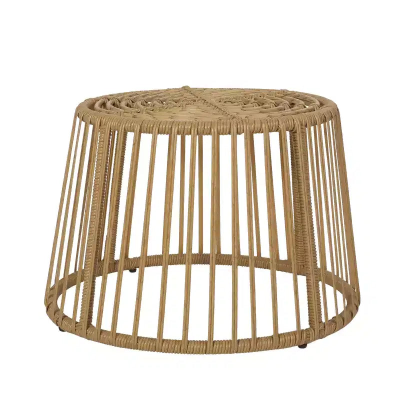 Ensemble de 2 pièces pour patio extérieur, table d'appoint et fauteuil club rembourré, salon de conversation en rotin étanche, ensemble de bistro extérieur