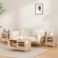 Table de chevet moderne Bestier avec panneau en acrylique transparent et grand espace de rangement, 40,6 x 40,6 x 50,8 cm - Lot de 2
