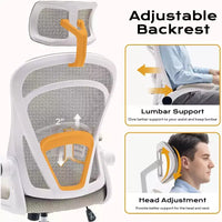 Chaise de bureau ergonomique, chaise de bureau d'ordinateur confortable avec accoudoirs relevables, soutien lombaire confortable, chaises gaming pour chambre, étude, étudiant, large assise