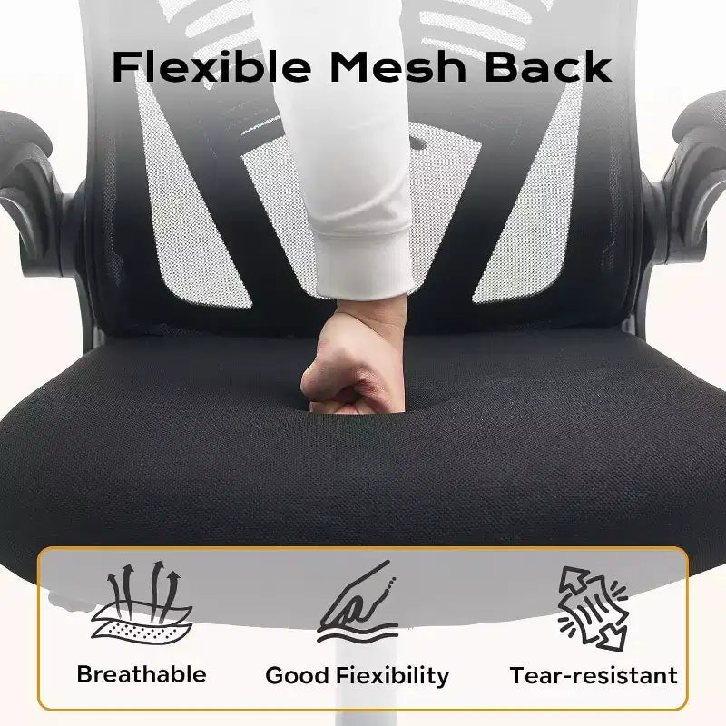 Chaise de bureau ergonomique, chaise de bureau d'ordinateur confortable avec accoudoirs relevables, soutien lombaire confortable, chaises gaming pour chambre, étude, étudiant, large assise