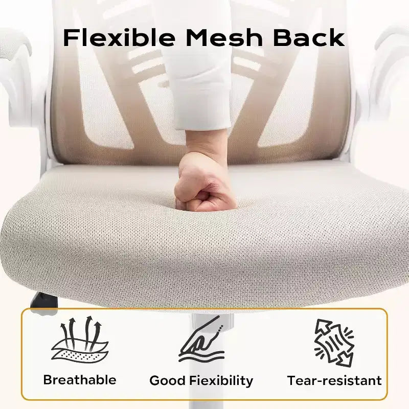 Chaise de bureau ergonomique, chaise de bureau d'ordinateur confortable avec accoudoirs relevables, soutien lombaire confortable, chaises gaming pour chambre, étude, étudiant, large assise