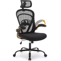 Chaise de bureau ergonomique, chaise de bureau d'ordinateur confortable avec accoudoirs relevables, soutien lombaire confortable, chaises gaming pour chambre, étude, étudiant, large assise