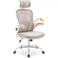 Ergonomic Office Chair, Computer Desk Chair Comfy with Flip-Up Armrests,Comfortable Lumbar Support Gaming Chairs for Bedroom,Study,Student,Wide Seat