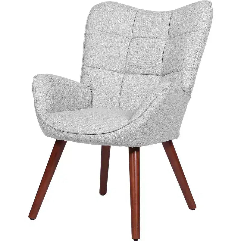 Chaises de salle à manger rembourrées, Chaises dossier haut de style Mid-Century avec pieds en chêne, Style Ferme pour Cuisine, Salle à manger, Salon, Restaurant