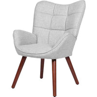 Chaises de salle à manger rembourrées, Chaises dossier haut de style Mid-Century avec pieds en chêne, Style Ferme pour Cuisine, Salle à manger, Salon, Restaurant