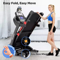 Tapis de course en solde, Tapis de course en liquidation Tapis de course pliable 5.0HP pour la maison avec 20 inclinaisons automatiques, Tapis de course électrique pliable