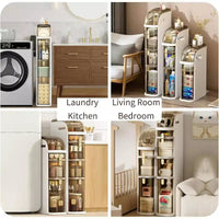 Meuble de rangement ultra-fin à roulettes - Organisateur étroit et mince à 3 niveaux pour petits espaces, tiroirs transparents, ABS+PP étanche et robuste