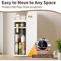 Meuble de rangement ultra-fin à roulettes - Organisateur étroit et mince à 3 niveaux pour petits espaces, tiroirs transparents, ABS+PP étanche et robuste