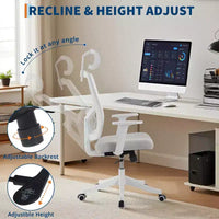 Chaise de Bureau Ergonomique, Chaise de Bureau Confortable avec Appui-tête Rembourré Réglable, Chaises de Jeu Confortables avec Support Lombaire pour Chambre à Coucher, Bureau, Étudiant