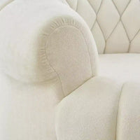 Fauteuil d'appoint pivotant moderne avec coussin épais, fauteuil club rond en chenille, fauteuil pivotant à 360° pour salon ou appartement - Panipeachy