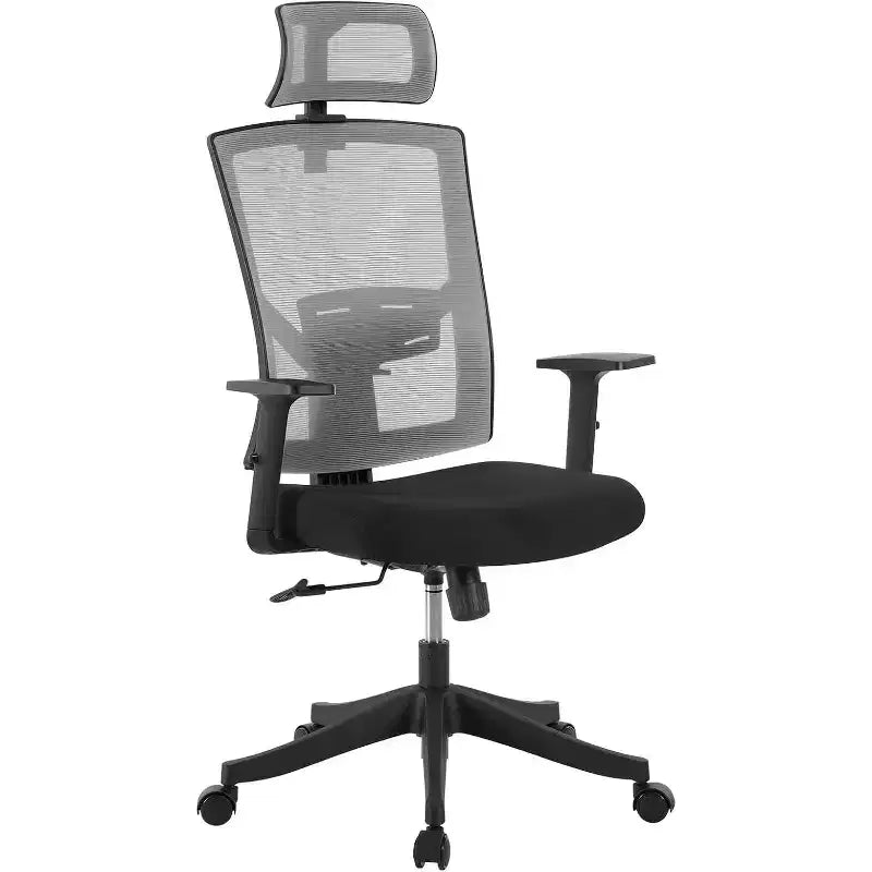Fauteuil de bureau ergonomique, Chaise de bureau réglable en maille avec support lombaire, Chaise de direction pivotante sur roulettes pour la maison, le bureau et les jeux