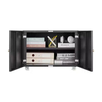 Meuble d'imprimante COZONY avec rangement, table d'imprimante 3D robuste, étagère réglable, double porte, sur roulettes, table pour télécopieur en métal pour bureau à domicile
