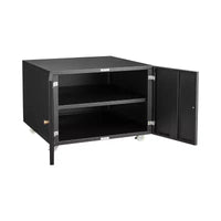 Meuble d'imprimante COZONY avec rangement, table d'imprimante 3D robuste, étagère réglable, double porte, sur roulettes, table pour télécopieur en métal pour bureau à domicile