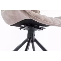 Ensemble de 2 chaises de salle à manger pivotantes modernes TUYOHW, chaise d'appoint avec pieds en métal noir, chaise rembourrée en cuir et suède pour salle à manger, cuisine, marron