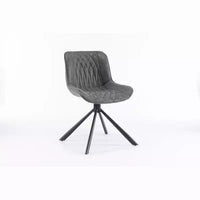 Ensemble de 2 chaises de salle à manger pivotantes modernes TUYOHW, chaise d'appoint avec pieds en métal noir, chaise rembourrée en cuir et suède pour salle à manger, cuisine, marron