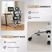 Chaise de bureau ergonomique Chaise de bureau à dossier haut en maille avec appui-tête réglable et roulettes Chaise pivotante pour la maison/le bureau/la salle de jeux