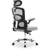 Chaise de bureau ergonomique à dossier haut en maille avec appui-tête réglable, chaise de bureau pivotante à roulettes pour la maison et la salle de jeux