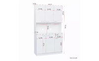 TUYOHW Armoire de rangement 6 portes, Armoire et meuble de cuisine haute de 180 cm avec tiroir et étagère ouverte, Meuble de rangement de cuisine et armoire de chambre en MDF