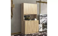 TUYOHW Armoire de rangement 6 portes, Armoire et meuble de cuisine haute de 180 cm avec tiroir et étagère ouverte, Meuble de rangement de cuisine et armoire de chambre en MDF