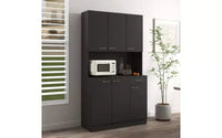 TUYOHW Armoire de rangement 6 portes, Armoire et meuble de cuisine haute de 180 cm avec tiroir et étagère ouverte, Meuble de rangement de cuisine et armoire de chambre en MDF