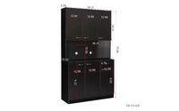 TUYOHW Armoire de rangement 6 portes, Armoire et meuble de cuisine haute de 180 cm avec tiroir et étagère ouverte, Meuble de rangement de cuisine et armoire de chambre en MDF