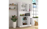 TUYOHW Armoire de rangement 6 portes, Armoire et meuble de cuisine haute de 180 cm avec tiroir et étagère ouverte, Meuble de rangement de cuisine et armoire de chambre en MDF