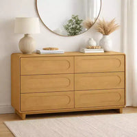 Teamson Home Tenley Commode moderne en bois à 6 tiroirs, armoire de rangement avec tiroirs à ouverture par pression