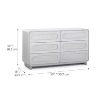 Teamson Home Tenley Commode moderne en bois à 6 tiroirs, armoire de rangement avec tiroirs à ouverture par pression
