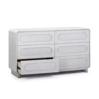 Teamson Home Tenley Commode moderne en bois à 6 tiroirs, armoire de rangement avec tiroirs à ouverture par pression