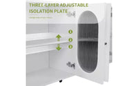TUYOHW Buffet moderne à portes en acrylique, meuble de rangement de garde-manger avec étagères amovibles, meuble de rangement autonome, console.