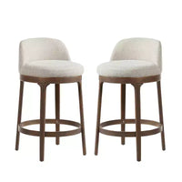 Tabourets de bar rembourrés Christopher Knight Home Shinji en hévéa (lot de 2)