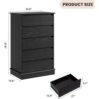 Commodes à 5 tiroirs pour chambre à coucher, commode de rangement avec tiroirs profonds, grande commode double pour placard avec plateau large, grande commode en bois pour chambre.