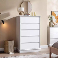 Commodes à 5 tiroirs pour chambre à coucher, commode de rangement avec tiroirs profonds, grande commode double pour placard avec plateau large, grande commode en bois pour chambre.