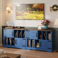 39Meuble de rangement pour tourne-disque, grand meuble de rangement pour vinyles en bois de style ferme pouvant contenir jusqu'à 450 albums avec portes de grange, table de tourne-disque pour salon ou chambre à coucher