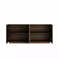 Buffet spiral moderne 59", meuble de rangement d'entrée art bas profil avec portes à texture ondulée 3D - Panipeachy