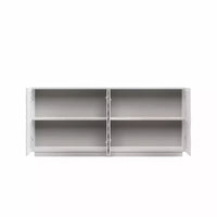 Buffet spiral moderne 59", meuble de rangement d'entrée art bas profil avec portes à texture ondulée 3D - Panipeachy
