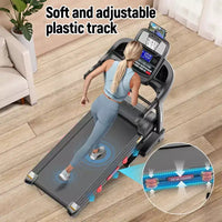 Tapis de course pliable avec inclinaison automatique, vitesse de 0,6 à 12 MPH, moteur haute performance, surface de course à 7 couches, capacité de 145 kg pour les entraînements à domicile et en appartement