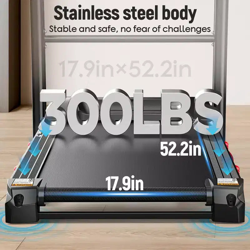 Tapis de course pliable avec inclinaison automatique, vitesse de 0,6 à 12 MPH, moteur haute performance, surface de course à 7 couches, capacité de 145 kg pour les entraînements à domicile et en appartement
