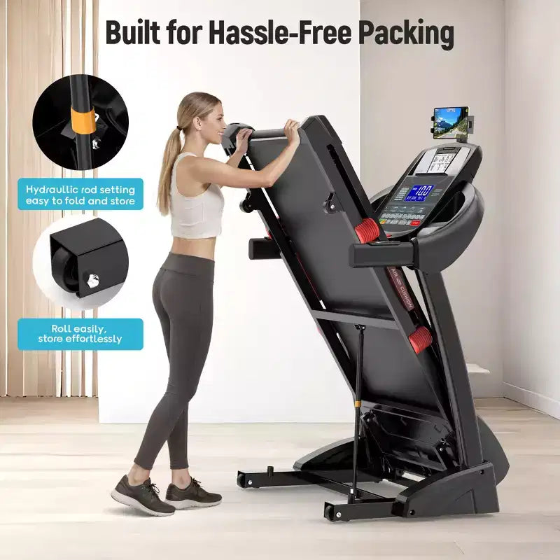 Tapis de course pliable Famistar avec inclinaison automatique à 20 niveaux, 1-20 km/h, bande de roulement 7 couches, capacité de 145 kg pour le fitness à domicile