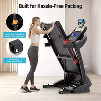 Tapis de course pliable Famistar avec inclinaison automatique à 20 niveaux, 1-20 km/h, bande de roulement 7 couches, capacité de 145 kg pour le fitness à domicile