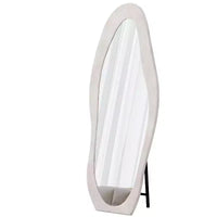 Miroir pleine longueur en flanelle TUYOHW, forme de vague irrégulière, avec trou de suspension, miroir de corps mural ou miroir de sol inclinable pour chambre, salon