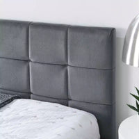 MAYEERTY Cadre de lit Full rembourré et capitonné avec dossier confortable et accoudoirs pour chambre, salon, gris