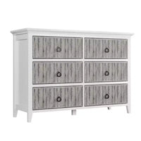 Commode moderne à 6 tiroirs cannelés COZONY avec panneau ondulé, coffre de rangement anti-basculement pour chambre à coucher, salon et couloir