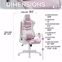 TUYOHW Chaise de jeu pivotante de 136 kg avec hauteur réglable, oreiller lombaire et appui-tête, roulettes, fauteuil de bureau ergonomique pour le bureau et la maison