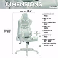 TUYOHW Chaise de jeu pivotante de 136 kg avec hauteur réglable, oreiller lombaire et appui-tête, roulettes, fauteuil de bureau ergonomique pour le bureau et la maison
