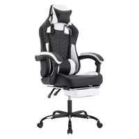 TUYOHW Swivel Gaming Chair Office Chairs with Wheels,Reclining Back,Adjustable Seat Height&Footrest,Ergonomics Video Game Chairs,300lbs Max